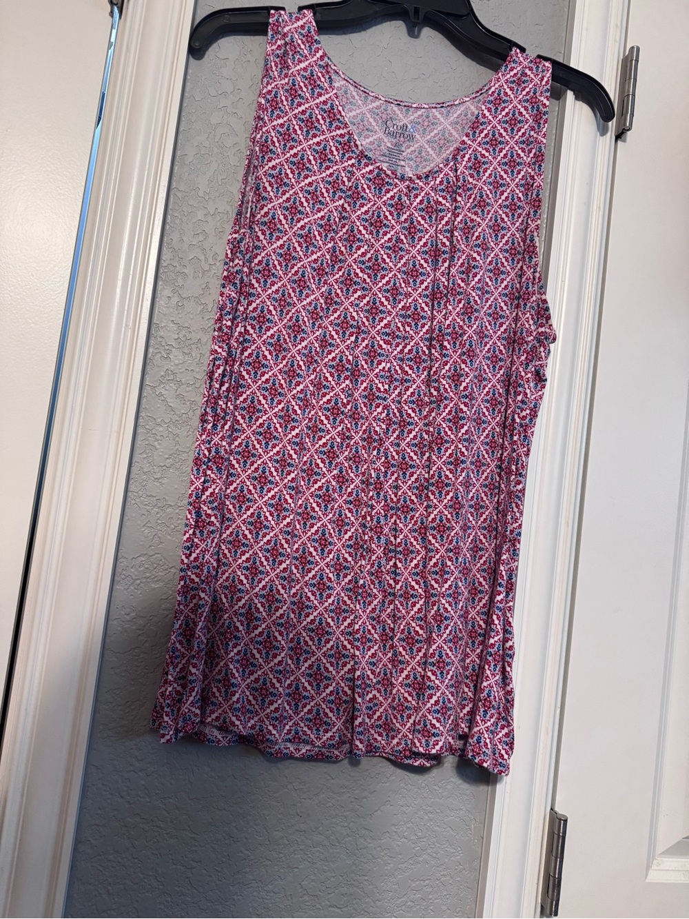 croft & barrow Pink and Blue Patterned Tank Top